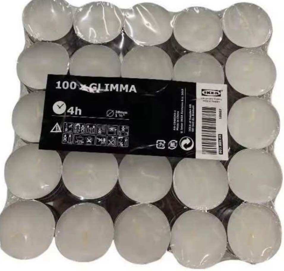 [100pcs] iKea Tealight candle Unscented tealight4 hours Burn Time White Tea Light Candle Unscented for occasion dinner tea light candle holder glass tea light candle holders made with quality wood tea light holder