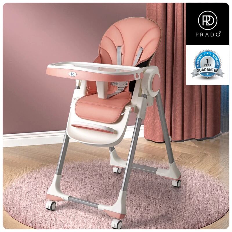 Prado DeluXe Baby High Chair Adjustable Full Aluminum Alloy Frame