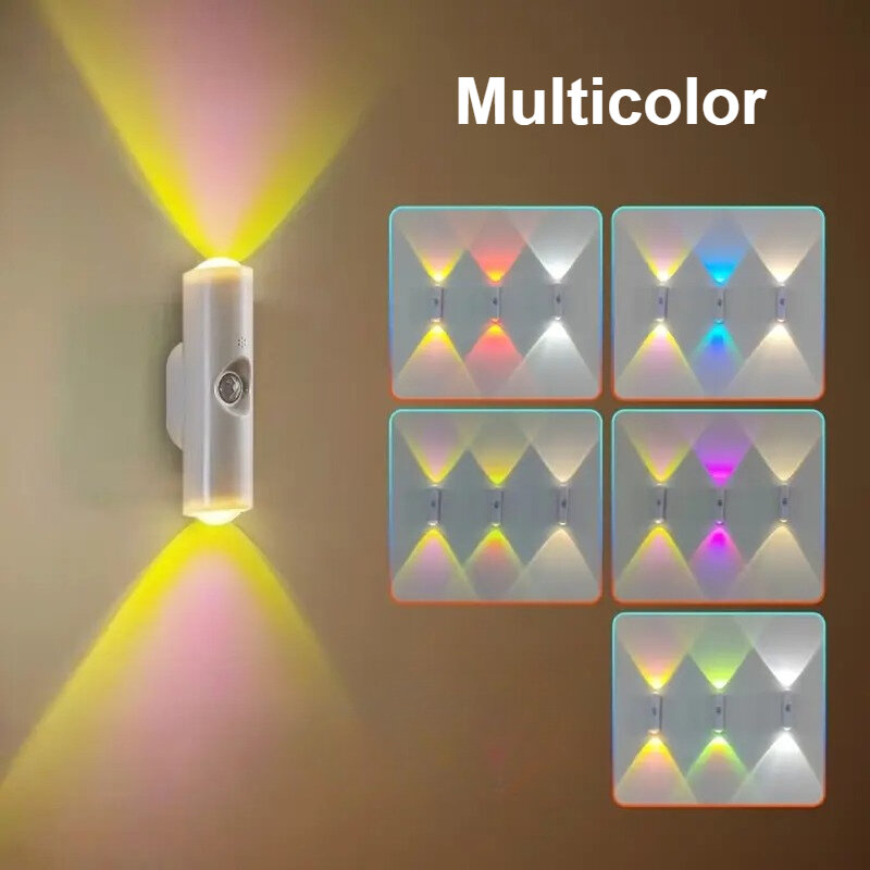 4/2Pack LED Motion Sensor Light Wall Light Dual Head Night Light Magnetic Step Lights for Entrance Bedside Desk Closet Stairs