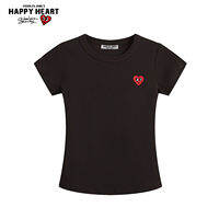 CHARLES JANGS HAPPY HEART | Slimming and Versatile Womens Short-sleeve Tee