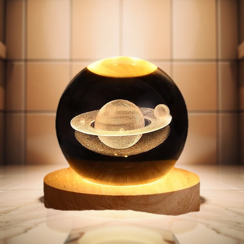 3d Solar System Crystal Ball Night Light. 