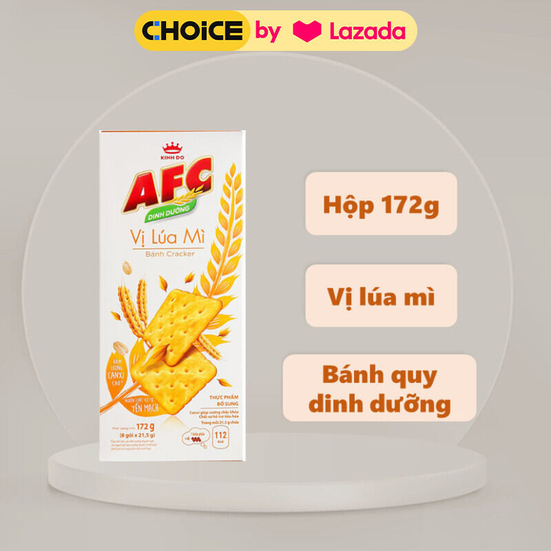 [Hộp 172g] Bánh AFC dinh dưỡng vị lúa mì (8 x 21.5g)