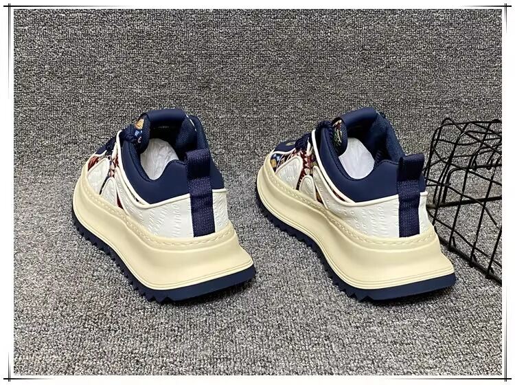 Men's Thick Sole Breathable Casual Shoes Color Block Design Summer Leisure Dad Shoes Increased Height Trendy Fashion Sneakers · v8