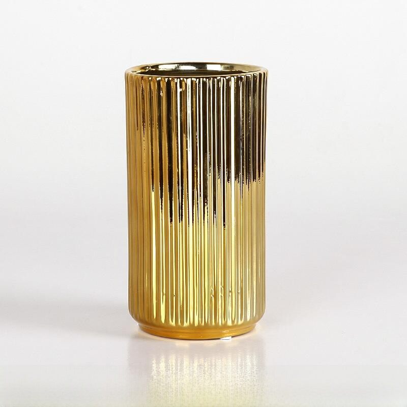 Nordic Gold Plated Ceramic Large Flower Vase Creative Ins Style Decorative Living Room Coffee Table Decoration Home Accessories