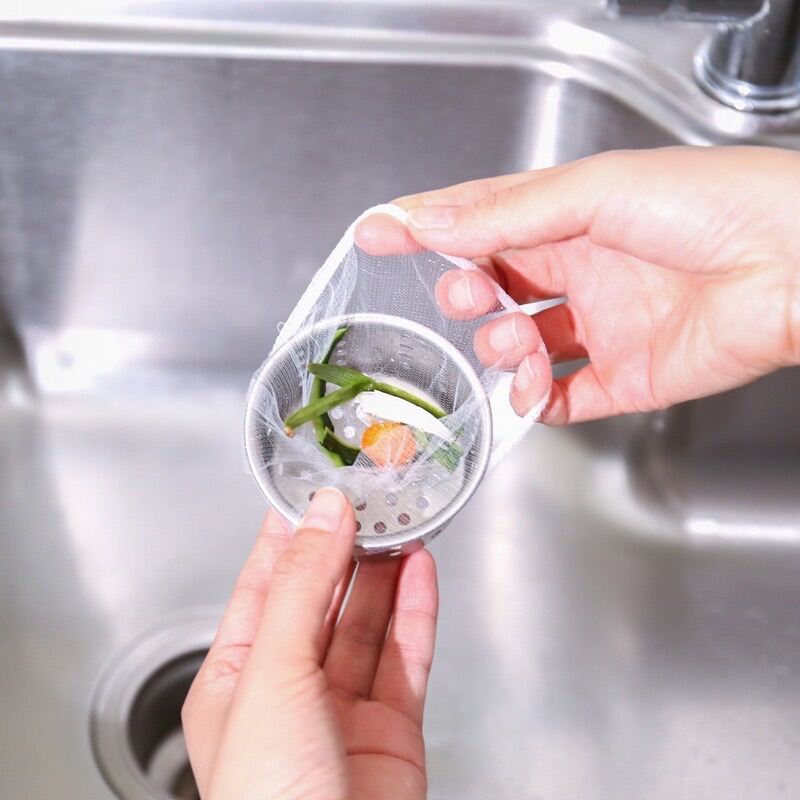 [SG Stock] 100pcs Kitchen Sink Net Filter Sink Basket Bag Drain Strainer  Filter Net Prevent Clogs 9cmx9cm 过滤网