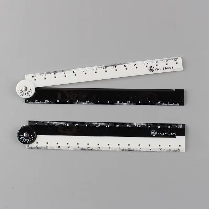 Bview Art 1pcs Folding ruler black and white simple ruler graphic folding ruler student learning supplies creative stationery
