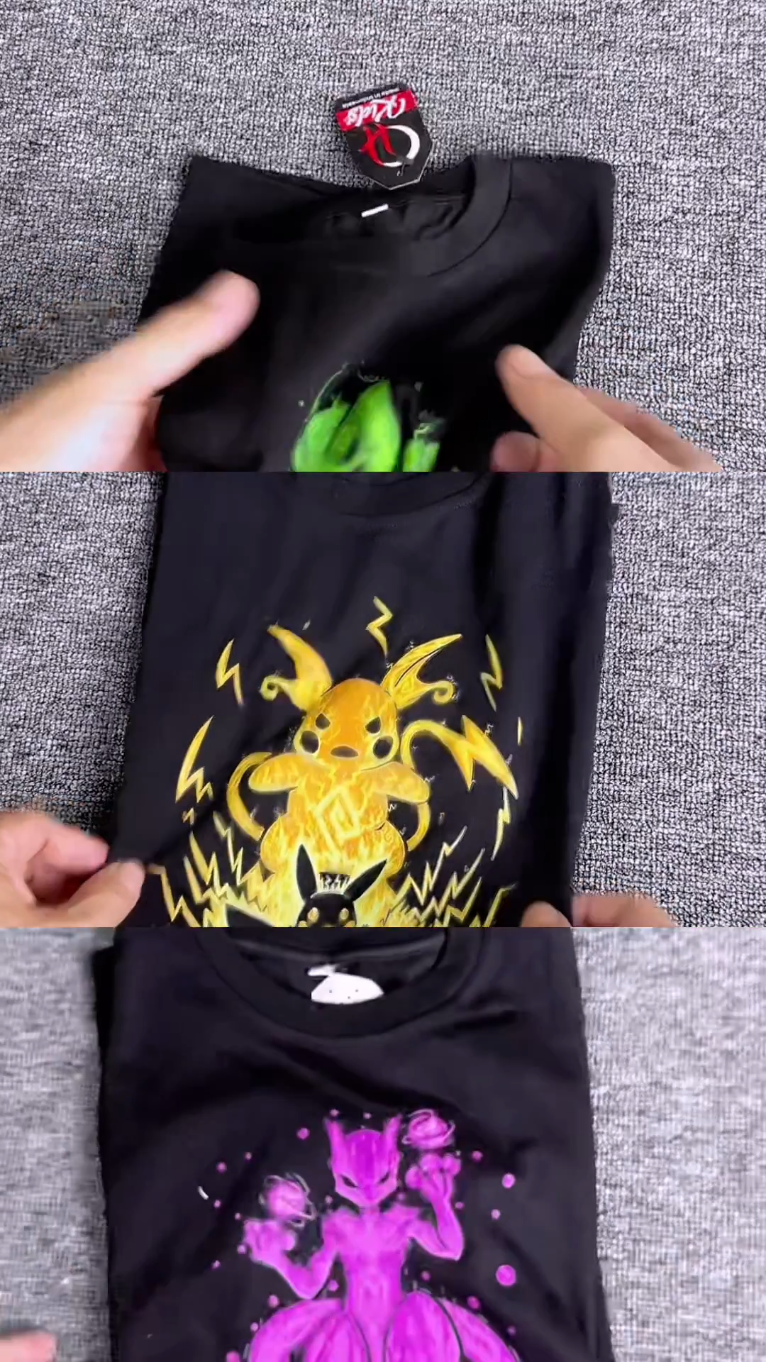 kaos pokemon anak hingga dewasa bahan katun tebal lembut dan adem