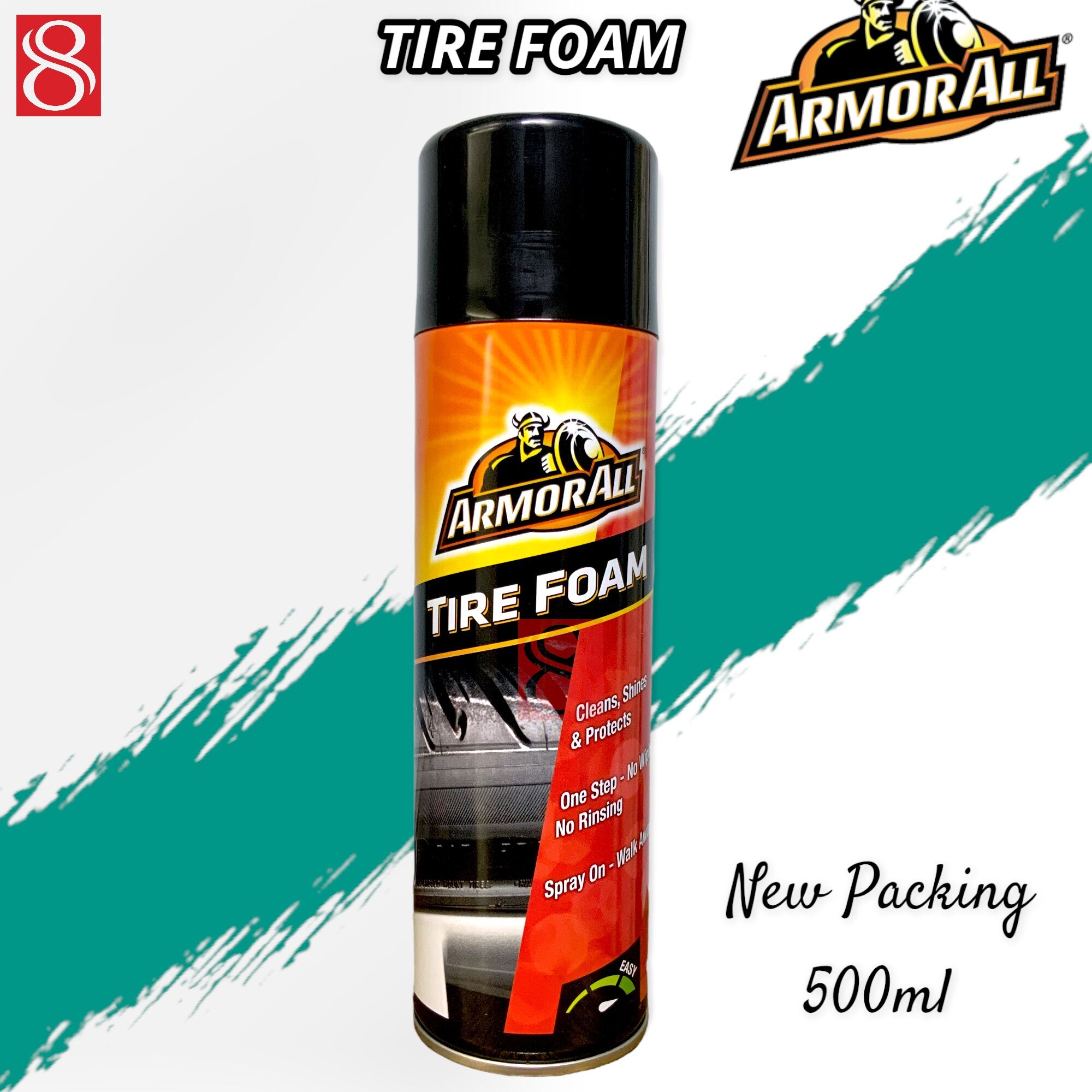 Armor All Tire Foam Cleaner – 6-Pack, 500ml Each – Just Spray & Walk Away For Deep Black Shine!