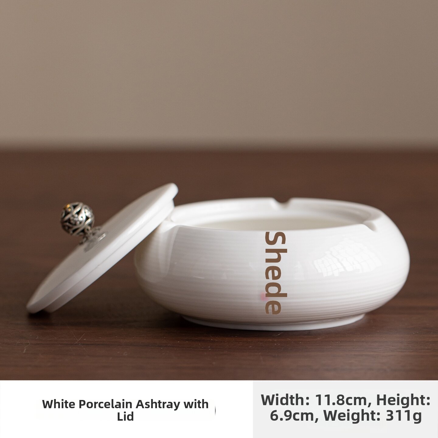 Creative Ceramic Ashtray with Lid for Home Large
