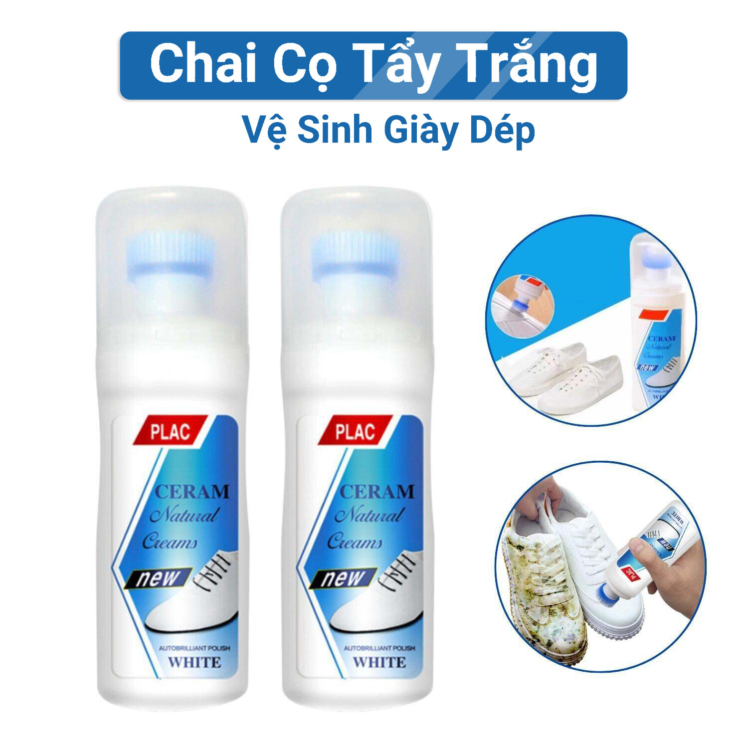 Chai Vệ Sinh Tẩy Trắng Giày Dép 100ml Kèm Đầu Cọ Tiện Lợi, Chai Vệ Sinh Tẩy Trắng Mọi Vết Ố Vàng Lâu Năm Hiệu Quả Ngay Lần Đầu Sử Dụng