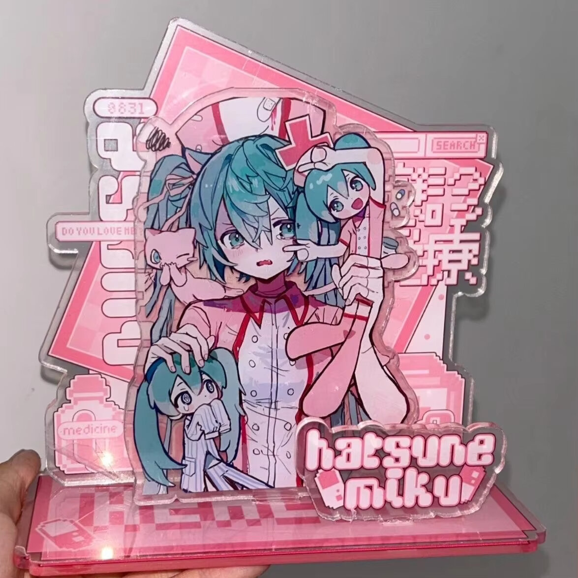 Bandai | 2pcs Kawaii Miku Anime Peripherals Acrylic Standing Sign Ornament Originality Personality Acrylic Bracket Fans Collect Gifts