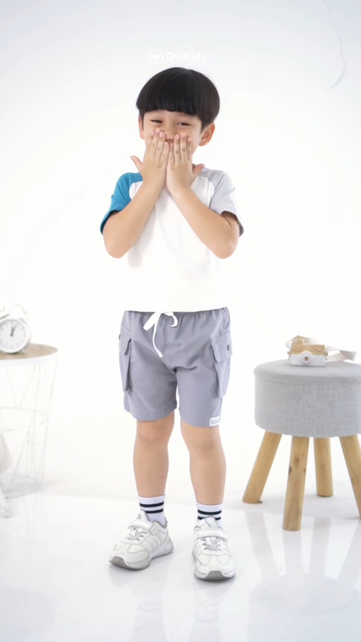 OVIKIDS Melfin - Baju Anak Laki laki Kaos Raglan Anak Laki laki Perempuan 2-8 Tahun