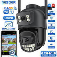 BESDER 5K 10MP Wifi Camera PTZ Outdoor AI Human Detection Dual Screen 4K 8MP CCTV Security IP Camera Audio Email Alarm O-Kam Pro