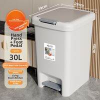 XINGYOU | Foot Pedal Trash Can with Lid Large Capacity Covered Dustbin for Kitchen Bathroom Living Room Hands-Free Hygienic Waste Bin 20L 15L
