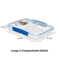 Microwavable and Freezable Food-Grade 2-Compartment Lunch Box