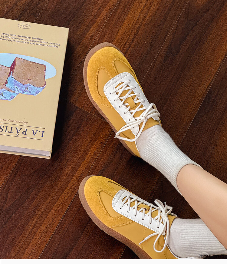 Leather Dequn Shoes Women's Spring 2025 New Style Casual Sport Soft Bottom Versatile Single Shoes Comfortable Breathable · v8