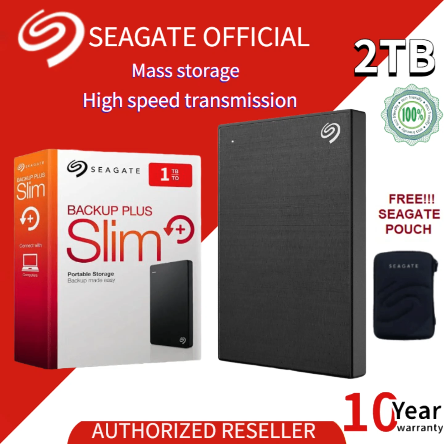 Seagate 1TB One Touch External Hard Drive For Mac and Windows with