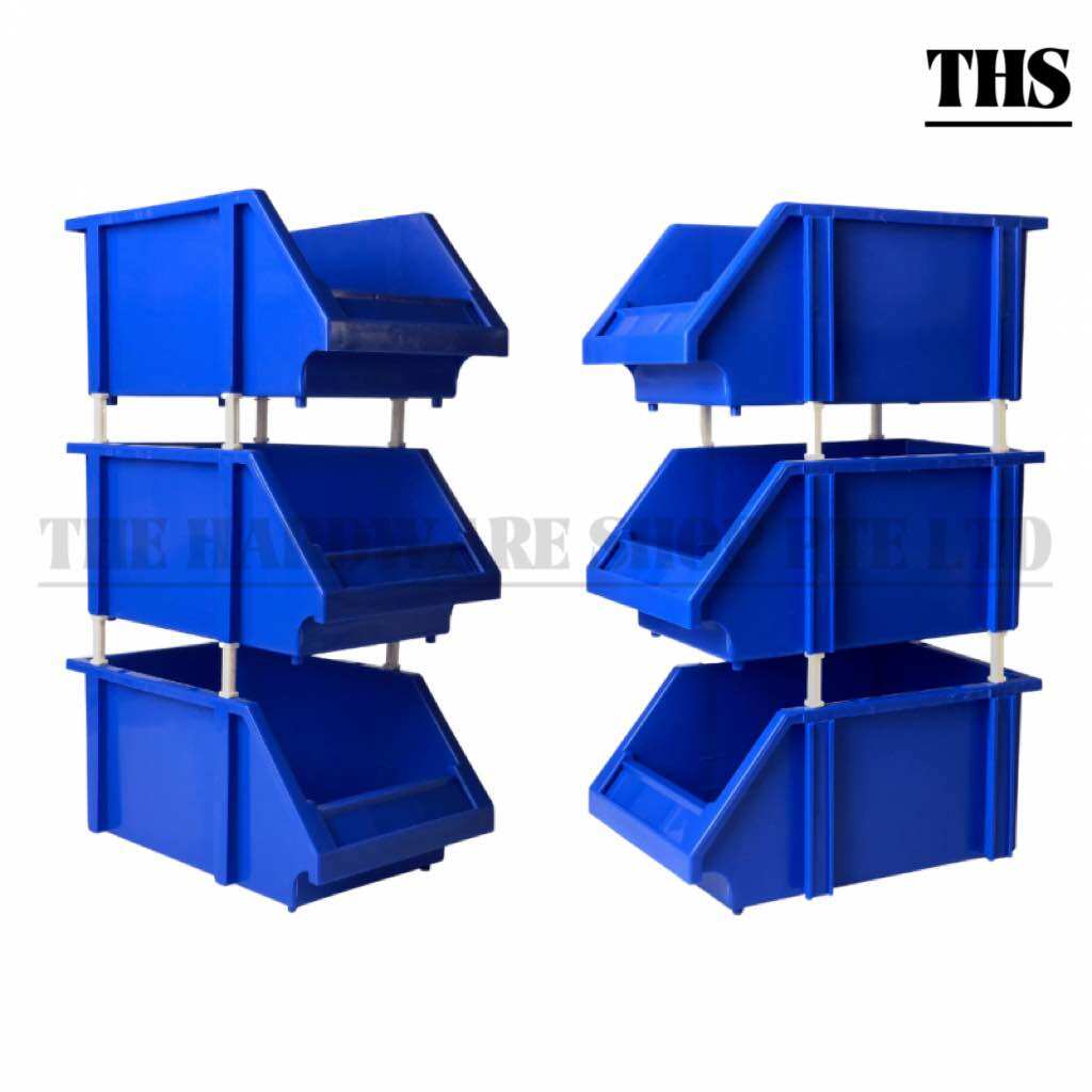 [SG SELLER] BLUE CONTAINER KTK/SHUTER Plastic Box Shelf Screw Stackable ...