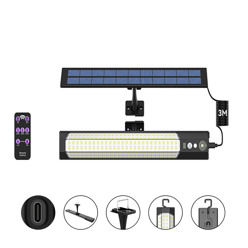 LED Outdoor Solar Light 316/158 LED Motion Sensor Solar Wall Lamp With Remote Waterproof 3 Work Modes Garden Decor Street Lights