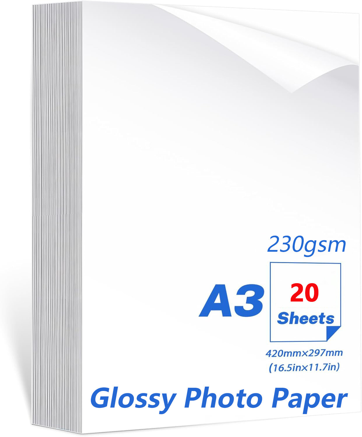 A3/A4/A5 Photo Paper 20Sheets Waterproof Glossy for Photo Paper230gsm Card Paper Inkjet Photo Paper