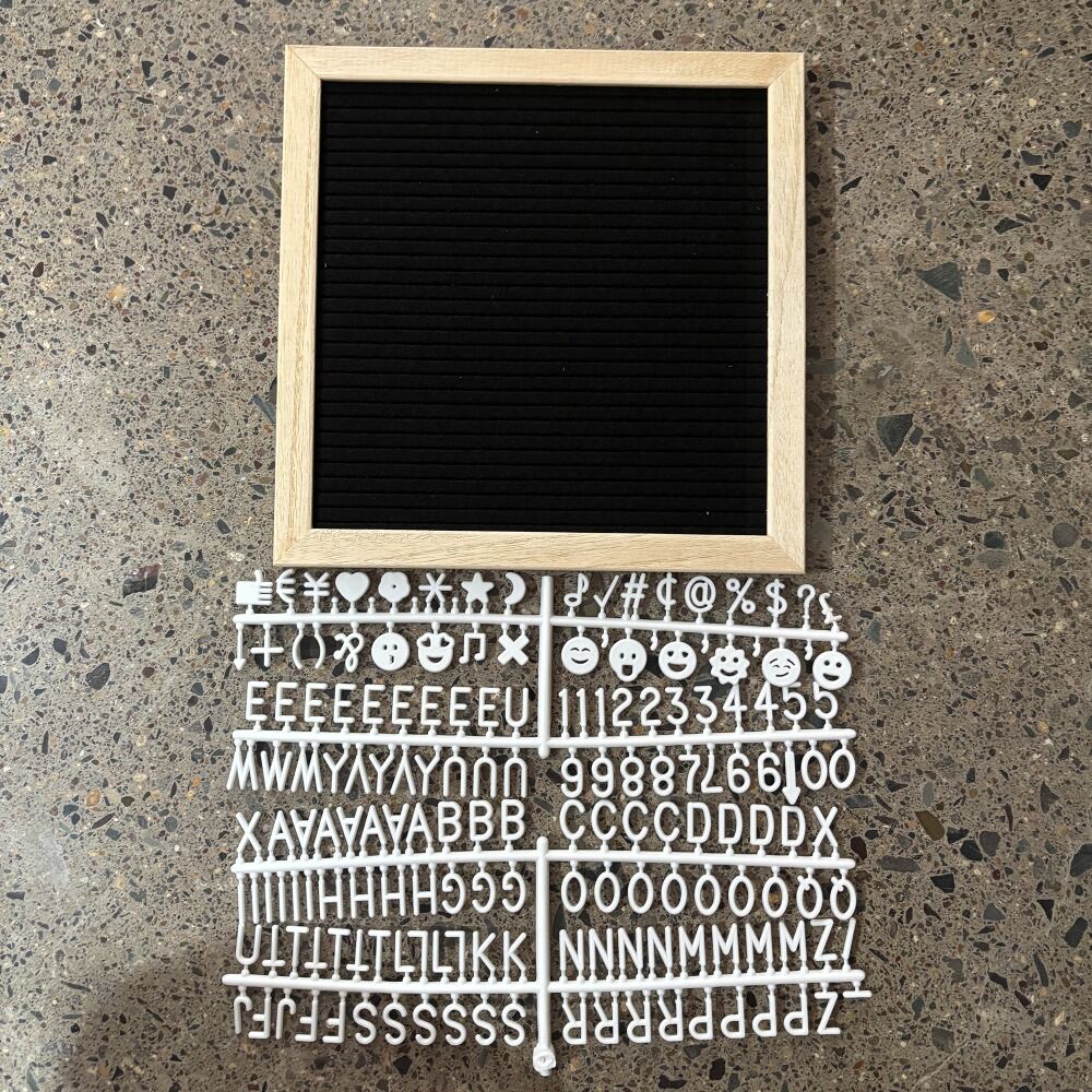 Simple 10x10 Inch Wooden Letter Message Board DlY Felt Letter Board Changeable Symbols Blackboard Home Decorations