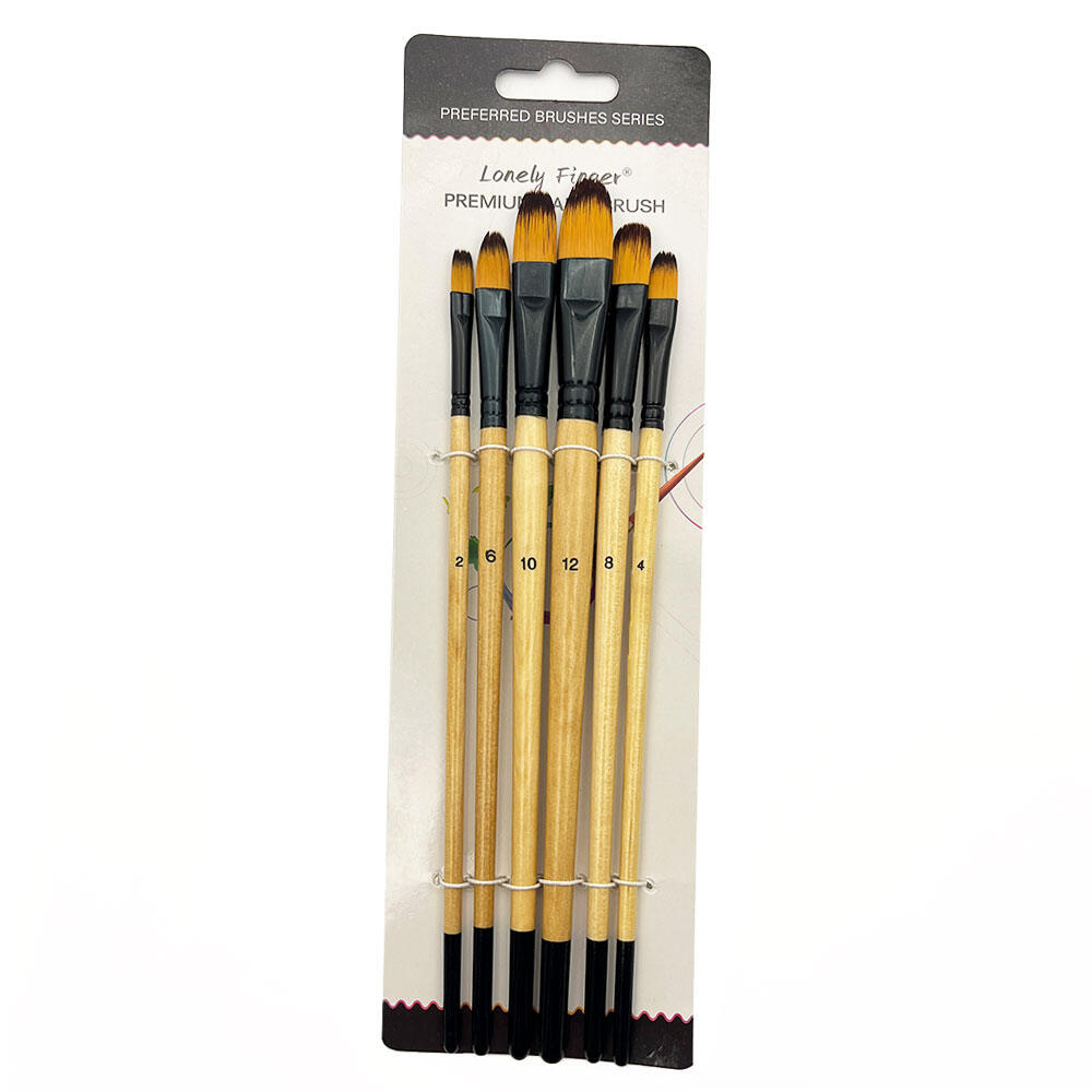 Artists Filbert Paint Brushes Set6pcs Paint Brush Set for Watercolor Oil Acrylic Crafts Rock & Face Painting