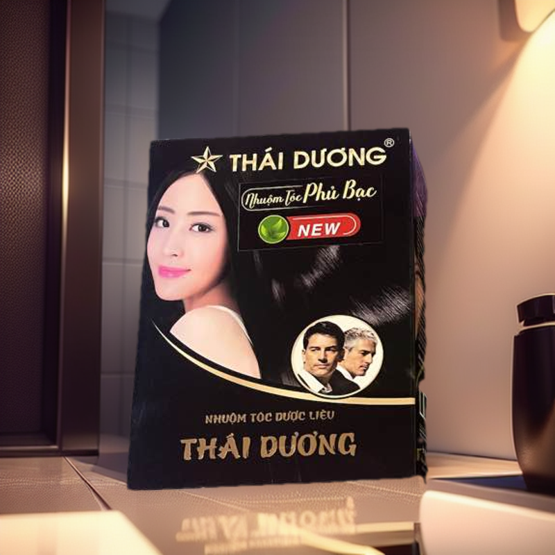 Nhuộm tóc dược liệu Thái Dương phủ đen tóc hộp/5 gói
