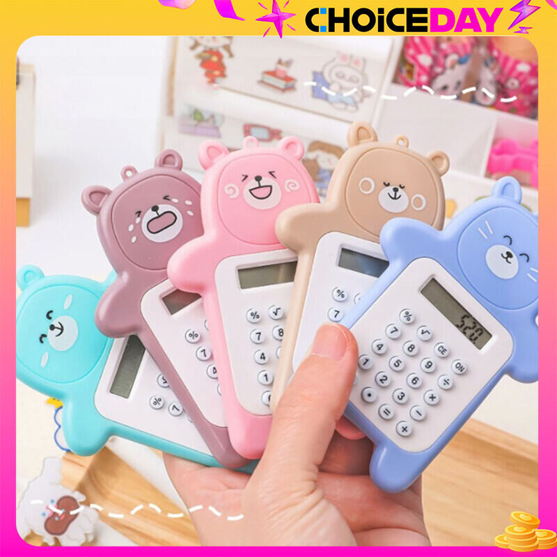 Xách tay mini Máy tính bỏ túi kích thước 8 chữ số hiển thị Kawaii phim hoạt hình siêu mỏng Nút Dễ Thương máy tính đồ dùng học tập cho trẻ em