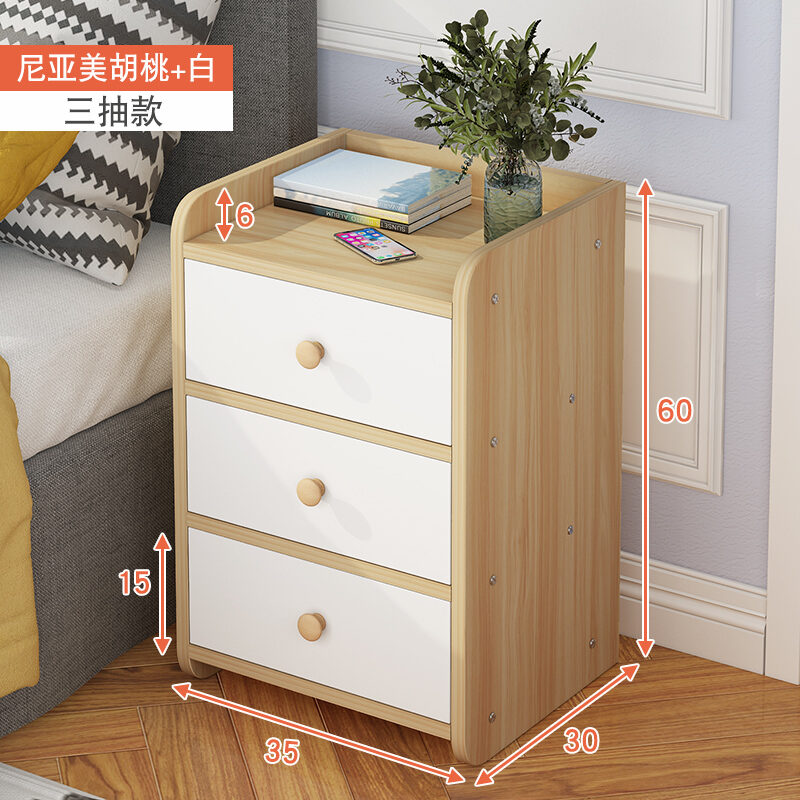 bedside cabinet with lockable drawer