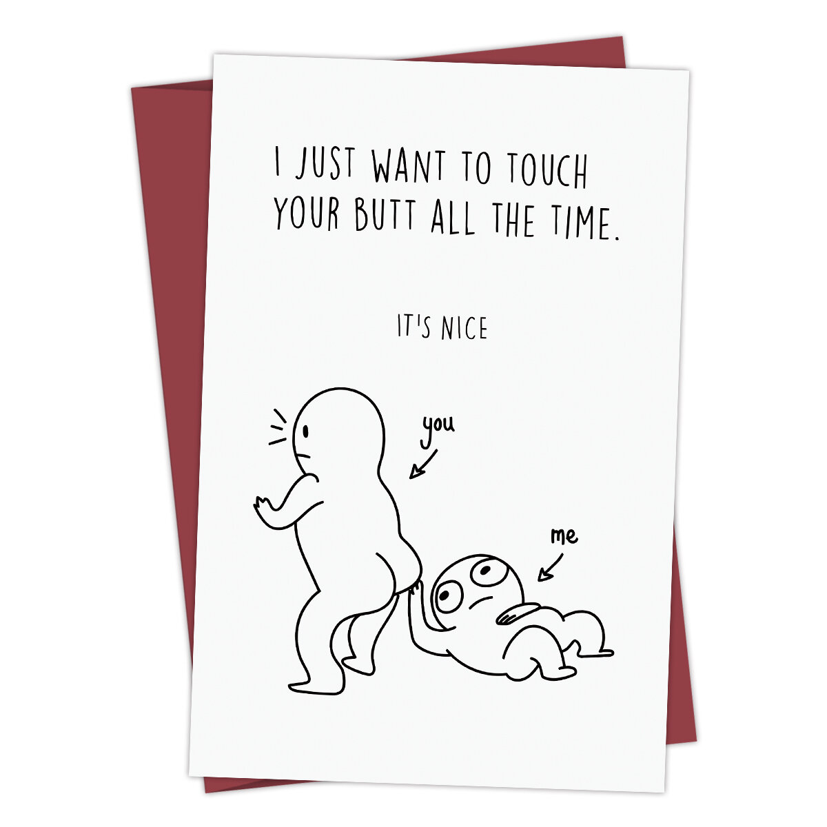 1PC Funny Birthday Card for Him Her Naughty Touch Butt Love Card BF GF for Husband or Wife Cheeky Anniversary Card for Couple