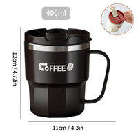 WORTHBUY | WORTHBUY 304 Stainless Steel Double Wall Insulated Coffee Cup With Handle Portable Students Leak-proof Water Cup Milk Coffee Mug