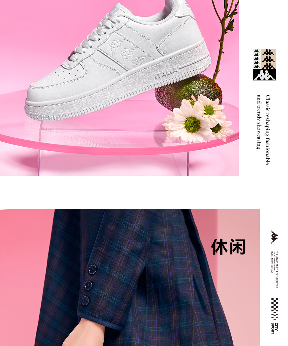 Scarpe casual da donna Kappa 2025 Estate New Style Retro Sneakers sportive con fondo spesso alzato versatili e piatte con punta tonda