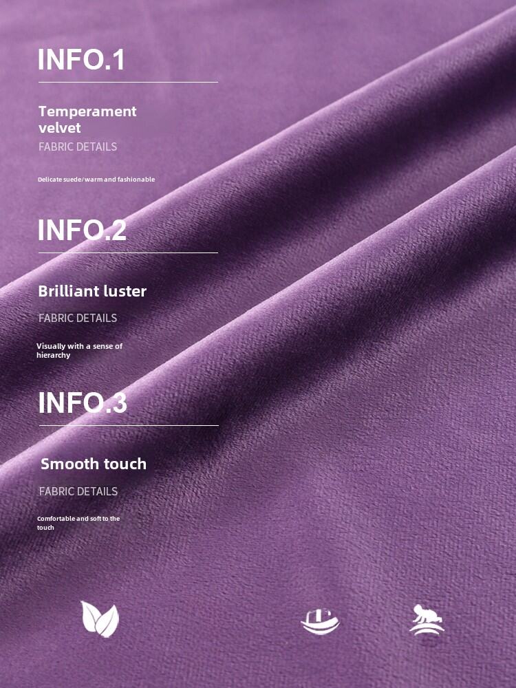 Nordic Simple Purple Velvet Women's Pillow Cushion Bedroom Bedside Cushion Sofa Backrest Lumbar Cushion Cover without Core. 