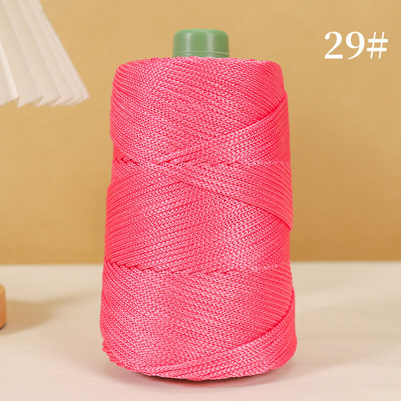 Lightweight Ice Silk Yarn Hand Knitted Shiny Thread for Hat Crocheting Cushion Blanket Large Diameter Yarn Mixed Spun Sateen