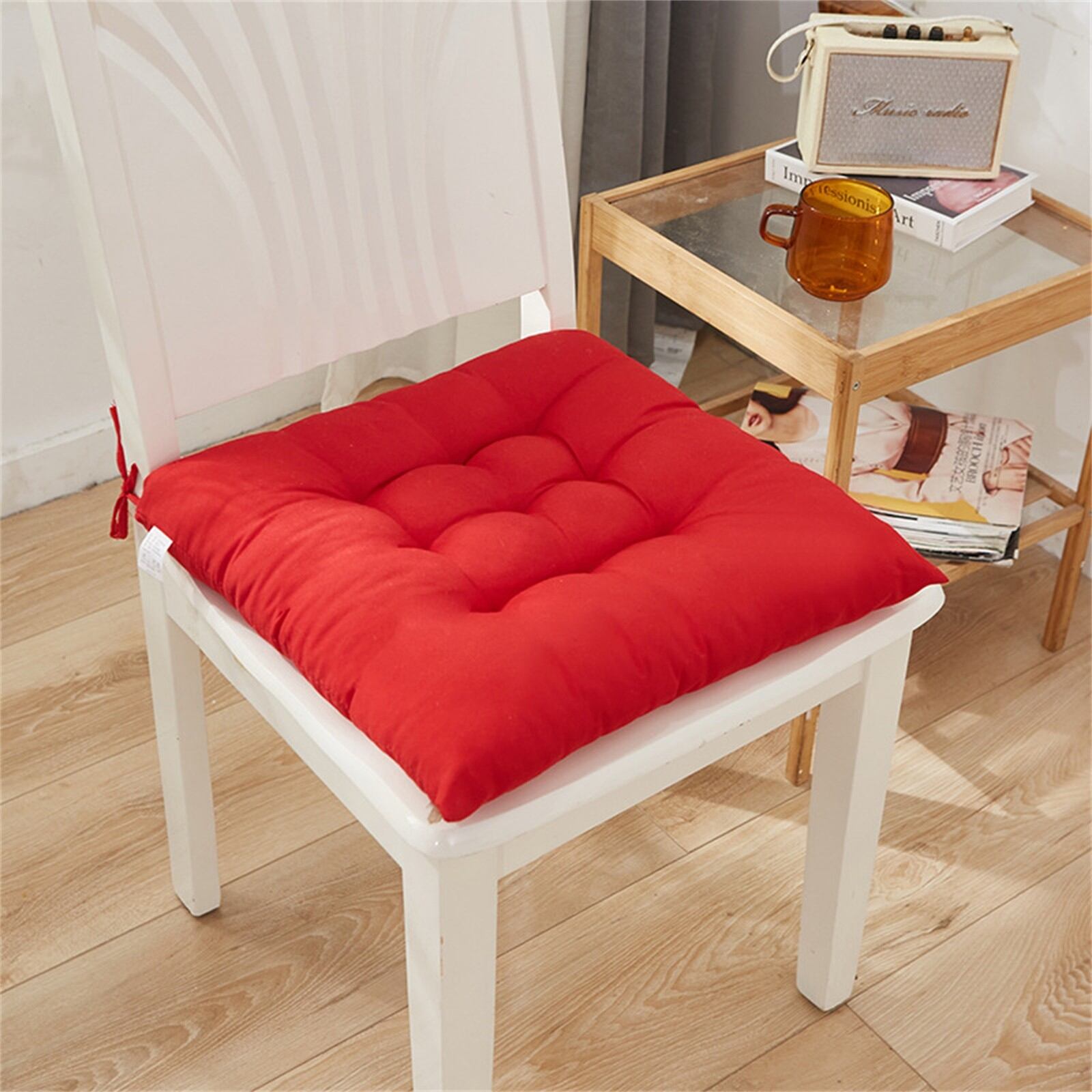 Square Chair Soft Pad Thicker Seat Cushion For Dining Patio Home Office Indoor Outdoor Garden Sofa Buttocks Cushion With Strap