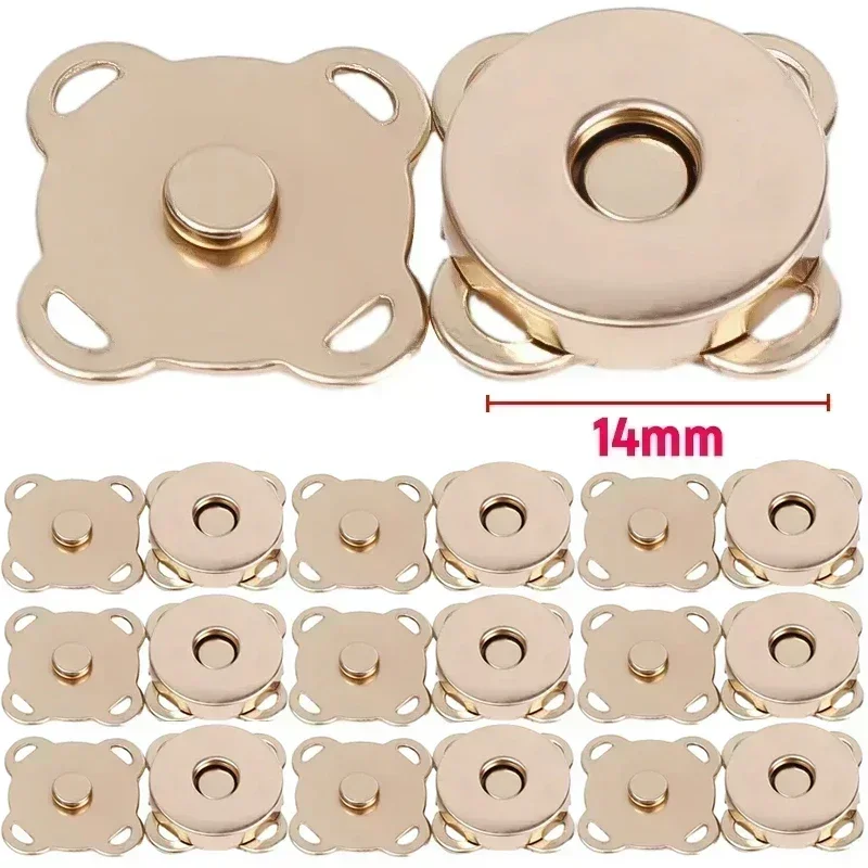 3/5/10 Sets Magnetic Snap Button Metal Plum Blossom Sew on Button Clasps Fasteners for Purses Handbag Clothes DIY Accessories