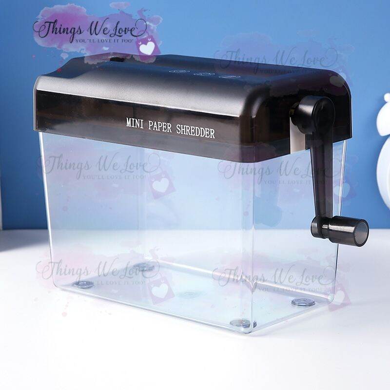 [SG] [FREE SHIP] Manual Paper Shredder Mini Cutter Hand Crank Shred Office Destroy Private Confidential Documents