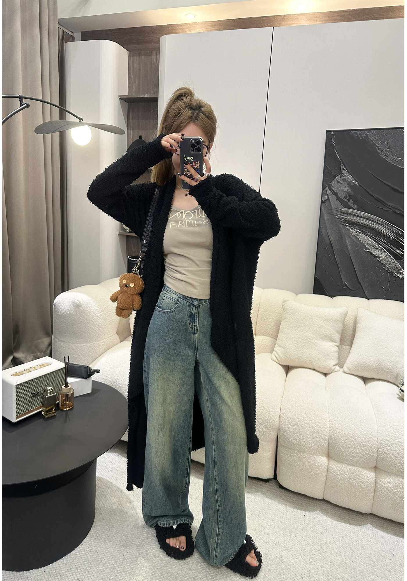 High Waist Wide Leg Jeans Women's Loose Fit Washed out Style Spring Autumn Denim Pants by LUU Peach Joy Slimming Effect · v2