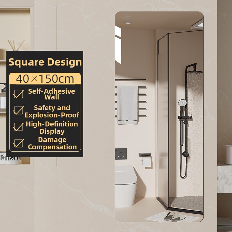 YIXUAN | High-definition Adhesive Self-installation Bathroom Mirror