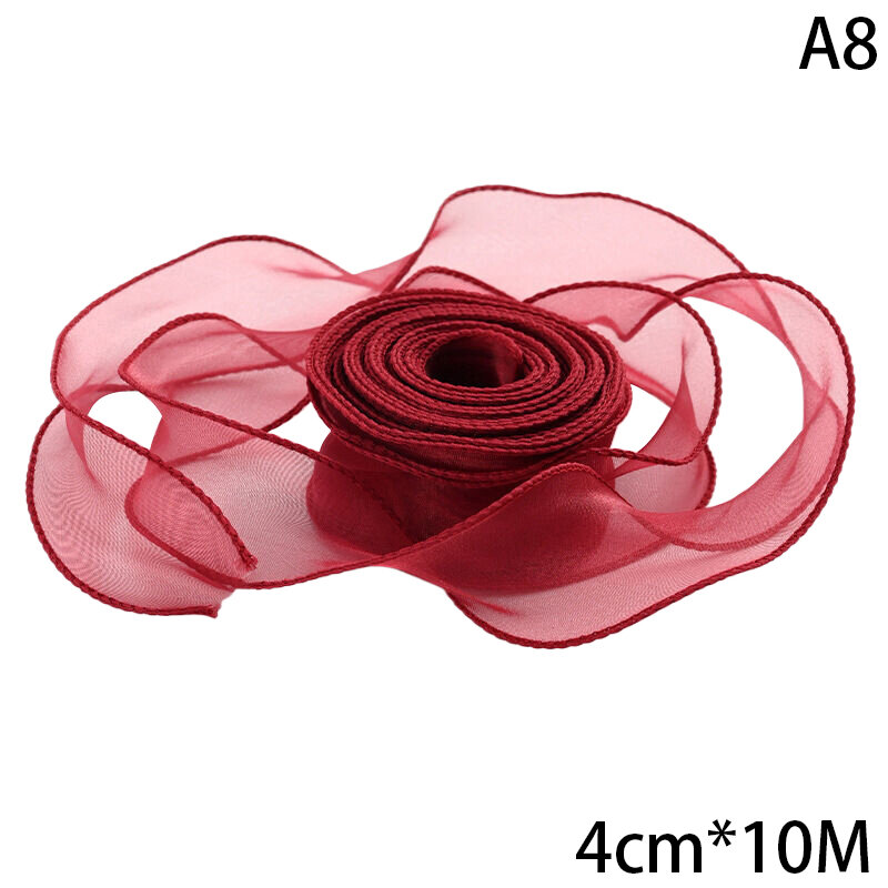 ST 1pc new Bouquet Gift Wrapping Material Wave Silk Ribbons Decoration 10M Fishtail Yarn Ribbon For DIY Bow Hair Ornament