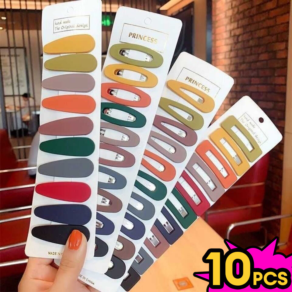 10 chiếc / bộPhụ nữ Frosted Hàn Quốc Macaron Thời trang Kẹp tóc BB-Hairpin Cô gái tóc mái Kẹp mũ
