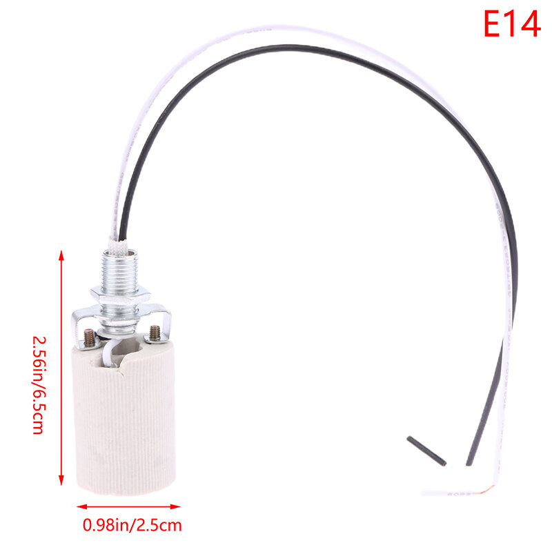 E14/E27 Ceramic Screw Lamp Holder LED Light Heat Resistant Adapter Home Use Round Socket For Bulb Base With Cable