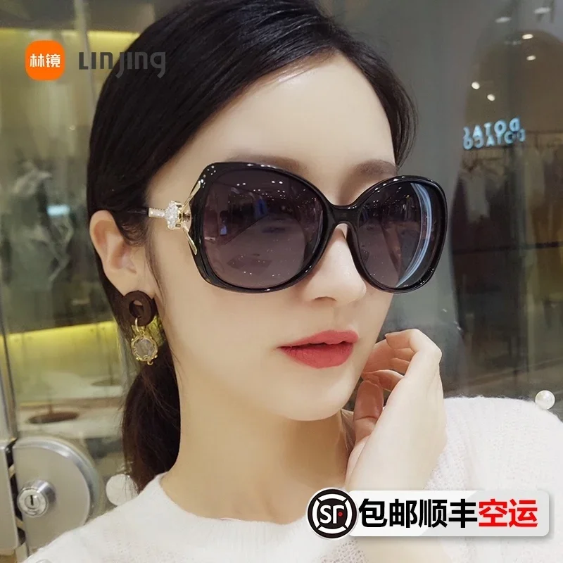 2020 New Style More Drilling Sun Glasses Female UV Box round Face Sunglasses Female Korean-style Fashion Driving Polarized Glasses