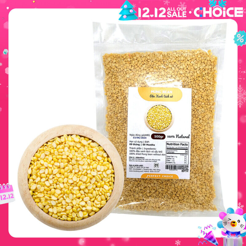 Đậu xanh tách vỏ túi 500gr