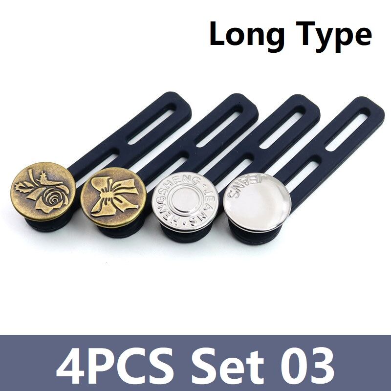 4/6pcs Jeans Button Extender Universal Pants Extender Button for Women Men Adjustable Elastic Waist Silicone Extender Buckle Set