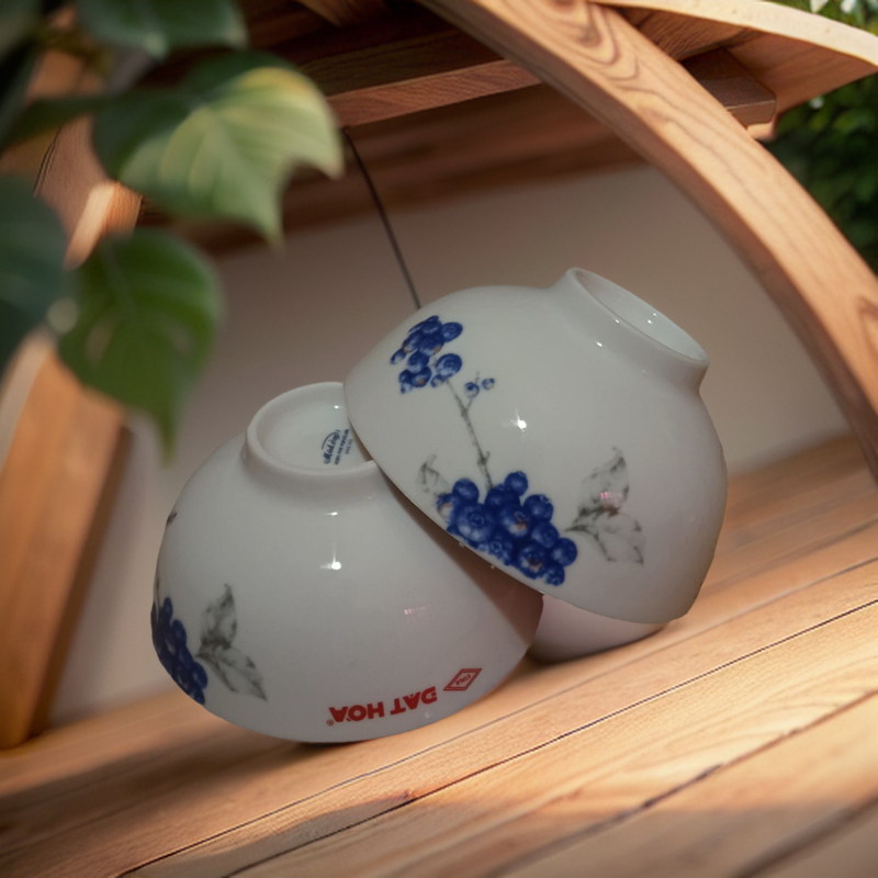 Chén cơm sứ Minh Long 11.5cm - Hoạ tiết Việt Quất