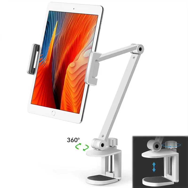 Table Side Clip Mobile Phone Stand Tablet Computer Bracket Clip Lazy Bedside Folding Lengthened iPad Pro Universal Clip
