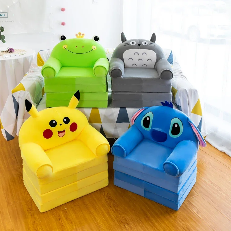 Children's Folding Sofa Bed Siesta Cartoon Cute Kindergarten Baby Small Sofa Lazy Seat Removable and Washable Three Layers