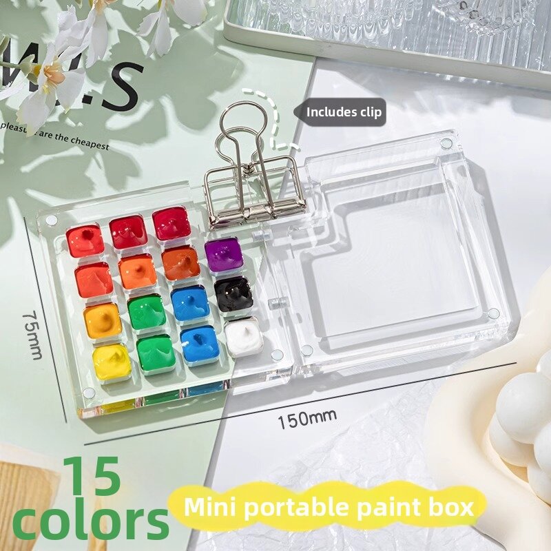 BAIZHI | Portable Mini Walnut Wood Watercolor Set