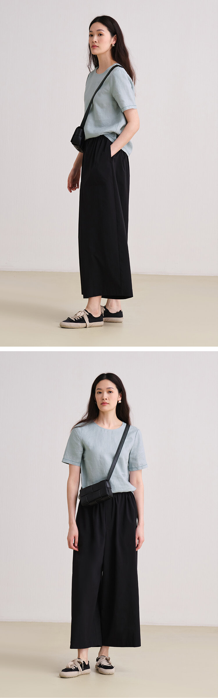 100% Linen Short Sleeve T-Shirt Women's Casual Style Original Travel Wear Spring Season Versatile Comfortable Fit round Neck